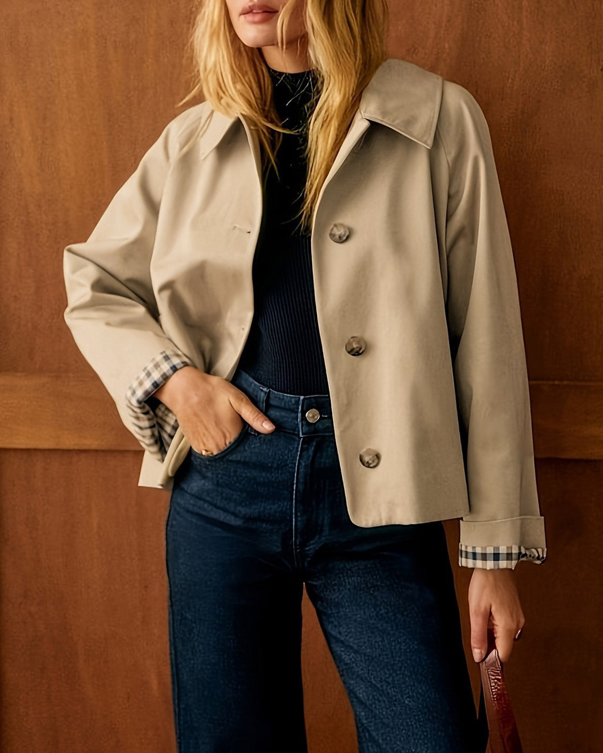 Women's Contrasting Pocket Casual Jacket | Belluvyn