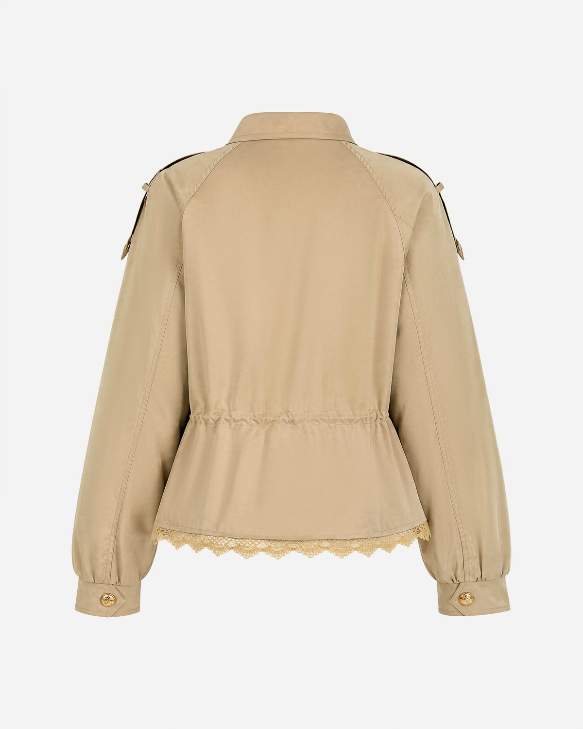 Women's Khaki Patchwork Zipper Jacket | Belluvyn