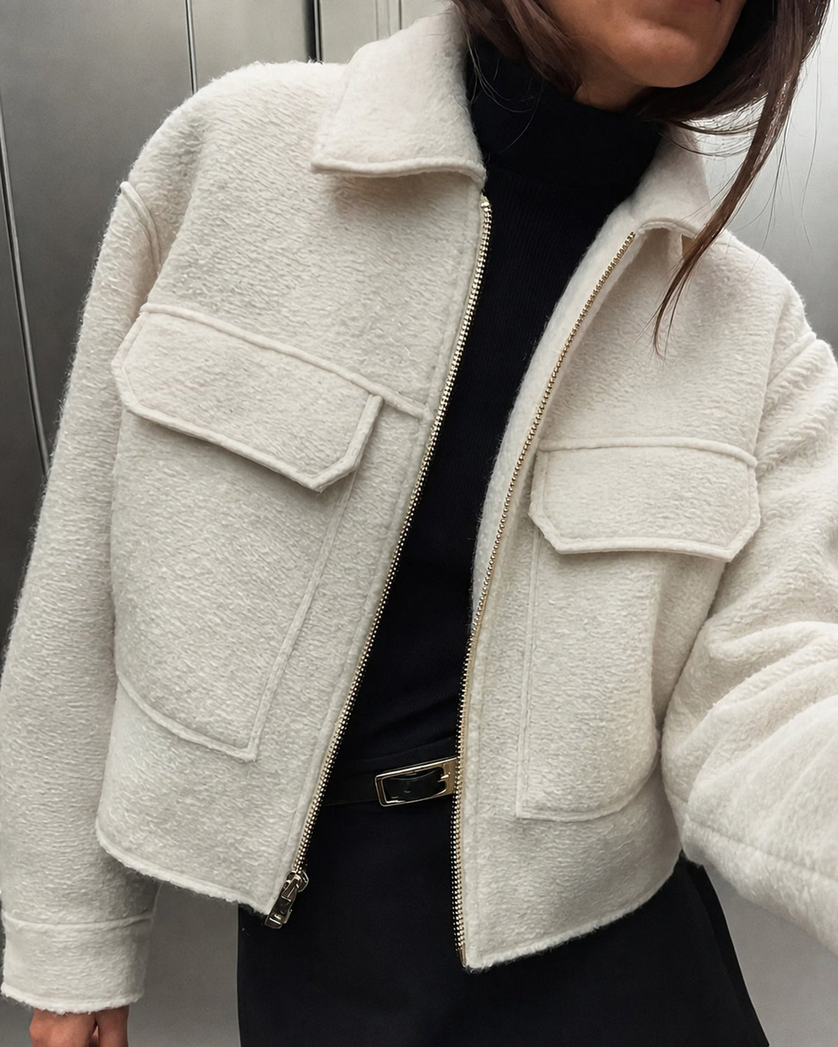 Women's Zipper Pockets Jacket | Belluvyn