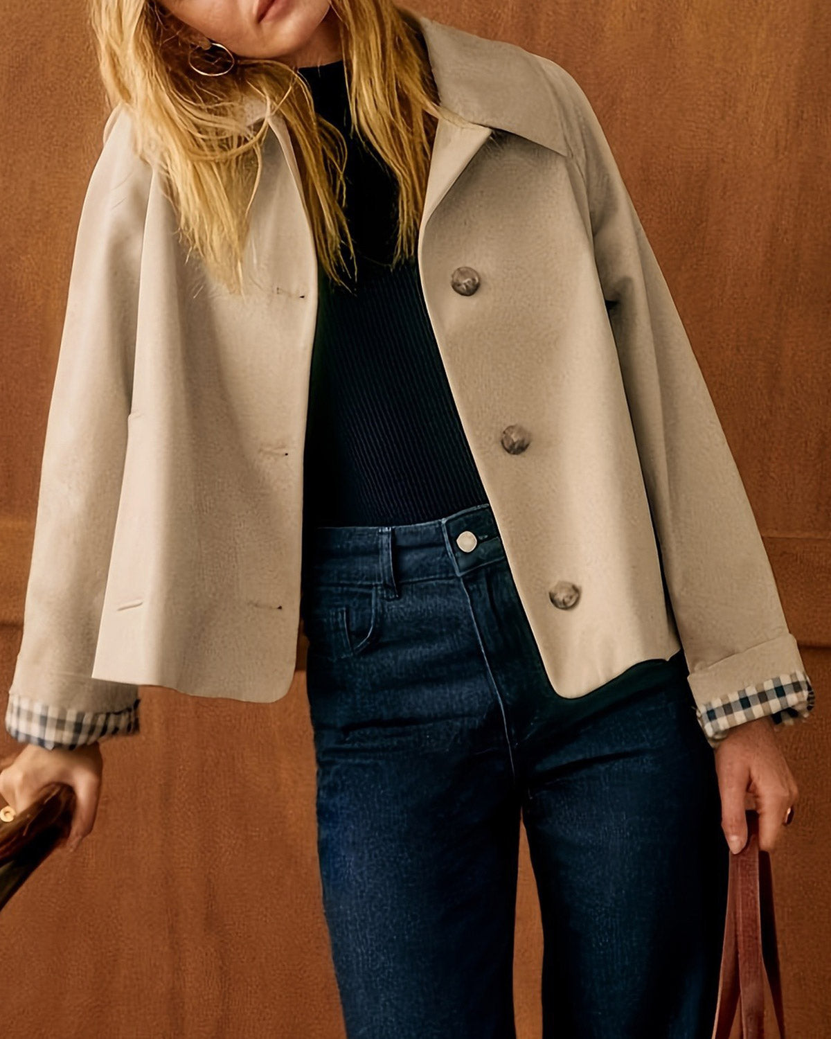 Women's Contrasting Pocket Casual Jacket | Belluvyn
