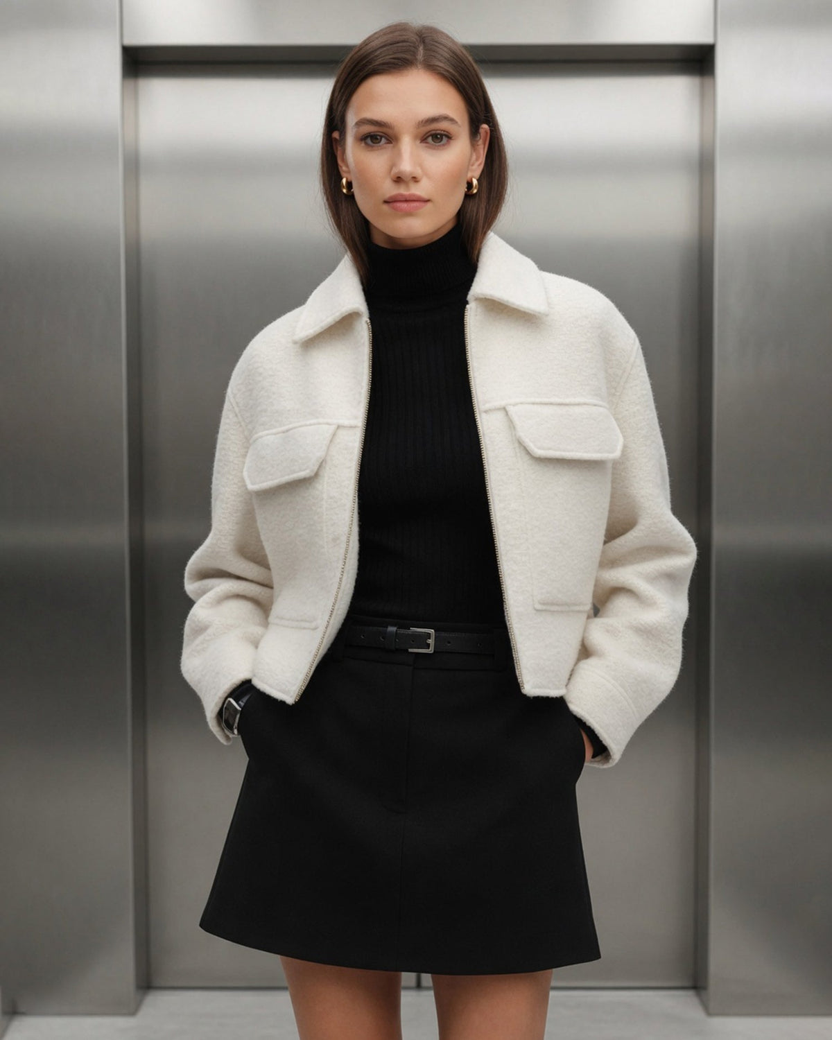Women's Zipper Pockets Jacket | Belluvyn