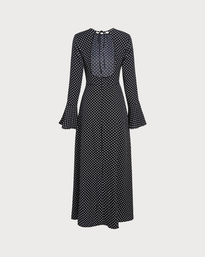 Women's Backless Polka Dot Maxi Dress | Belluvyn
