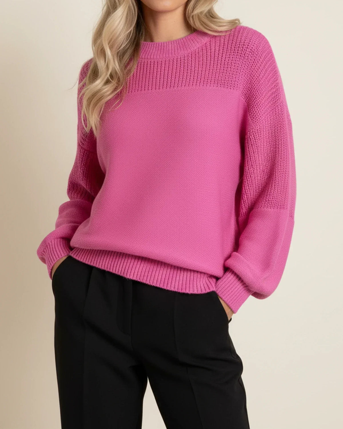 Women's Textured Knit Oversized Sweater | Belluvyn
