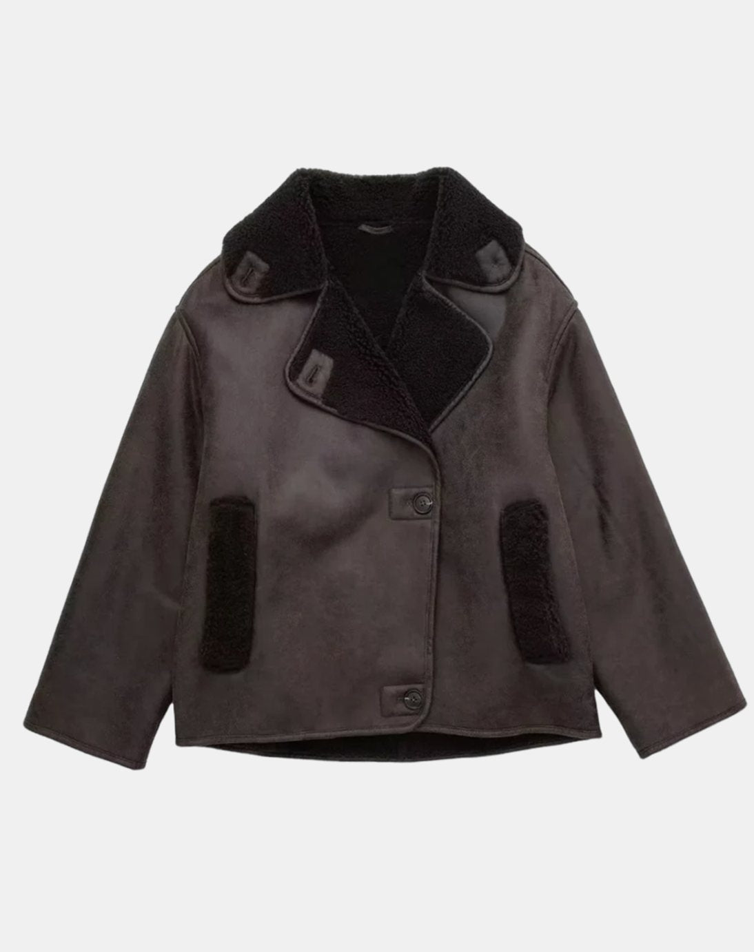 Women's Oversized Faux Shearling Moto Jacket | Belluvyn