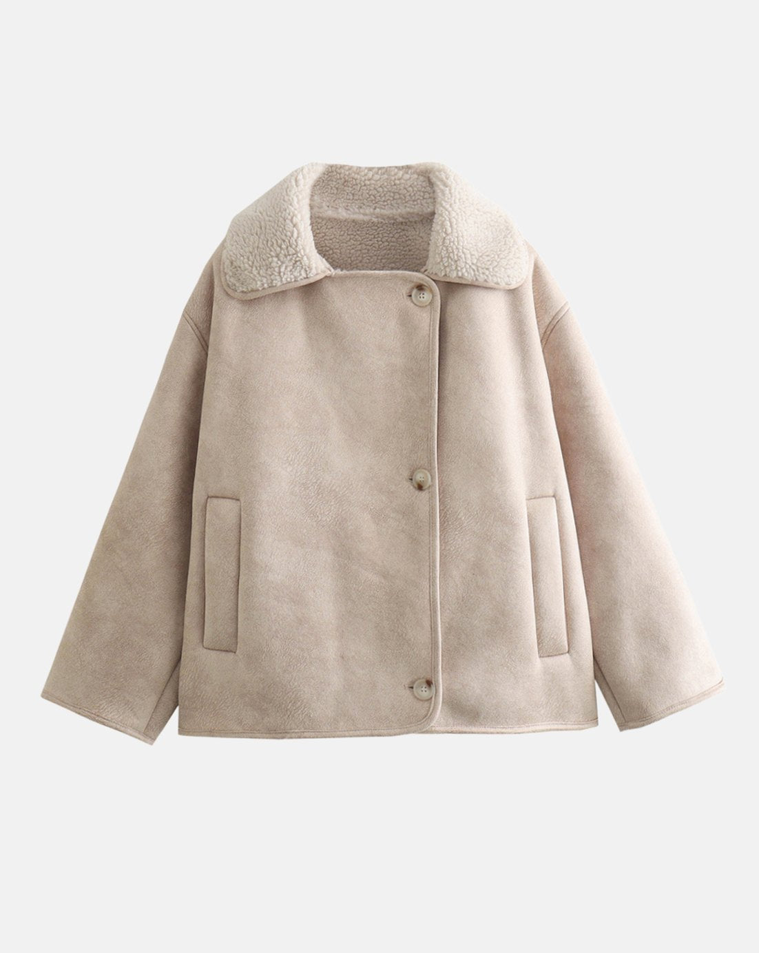 Women's Oversized Faux Shearling Moto Jacket | Belluvyn